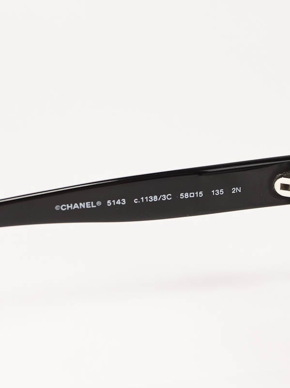 Chanel Black and White Frame CC Logo Sunglasses | Yoogi's Closet