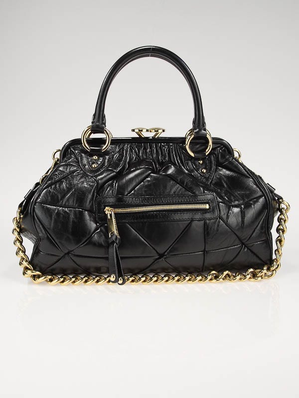 Marc Jacobs Black Leather Patchwork Stam Bag