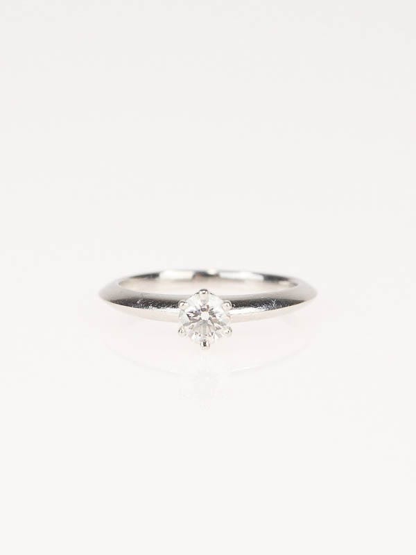 Tiffany & Co. Platinum Solitaire Diamond Ring Size 4.75