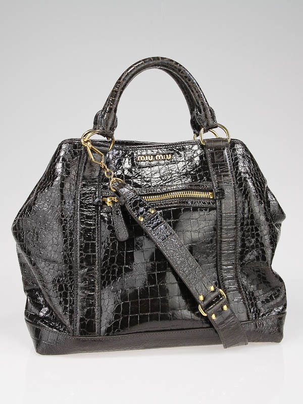 Miu Miu Moro Embossed Leather St. Cocco Shopping Tote Bag