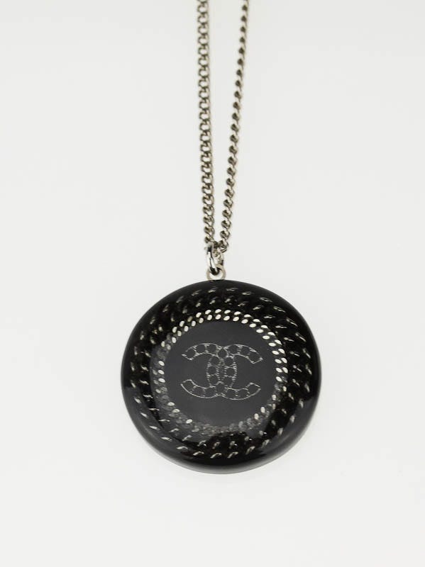 Chanel Black Resin Sunburst Necklace w/ Strauss Crystals - Yoogi's