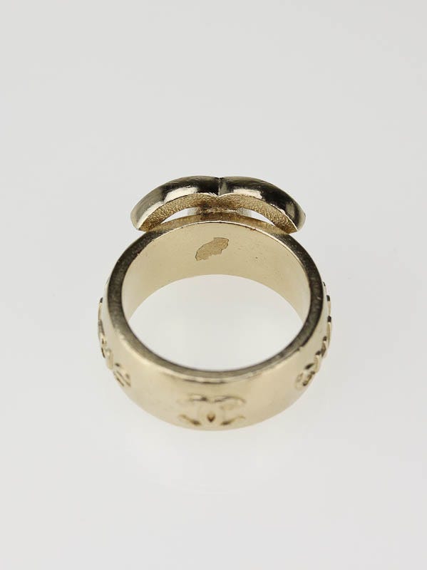 高級ブランド Brushed Chanel Metal Closet Yoogi's | 6.5 Size Ring Logo CC ハンドバッグ