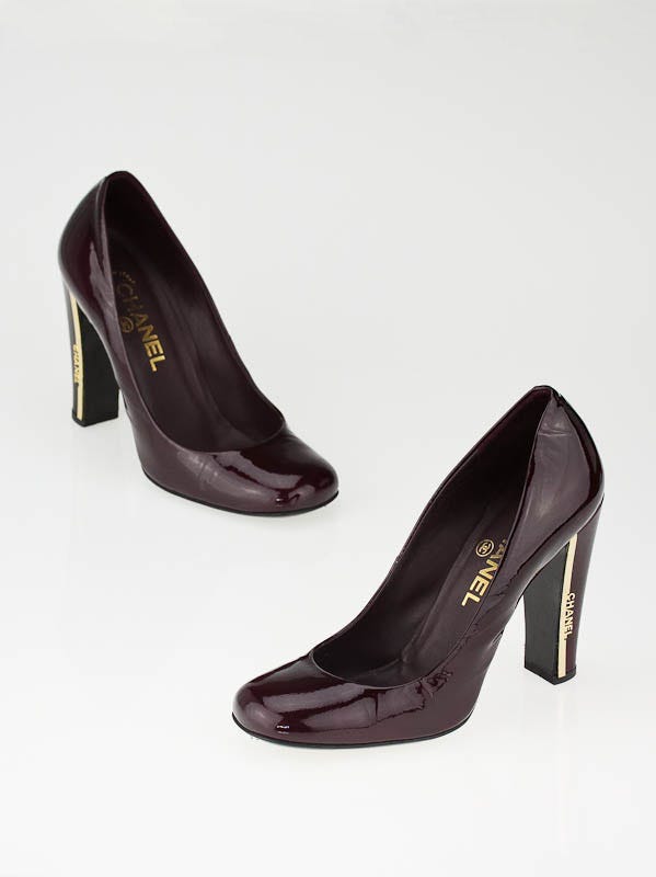 Chanel Bordeaux Patent Leather Pumps Size 5.5/36