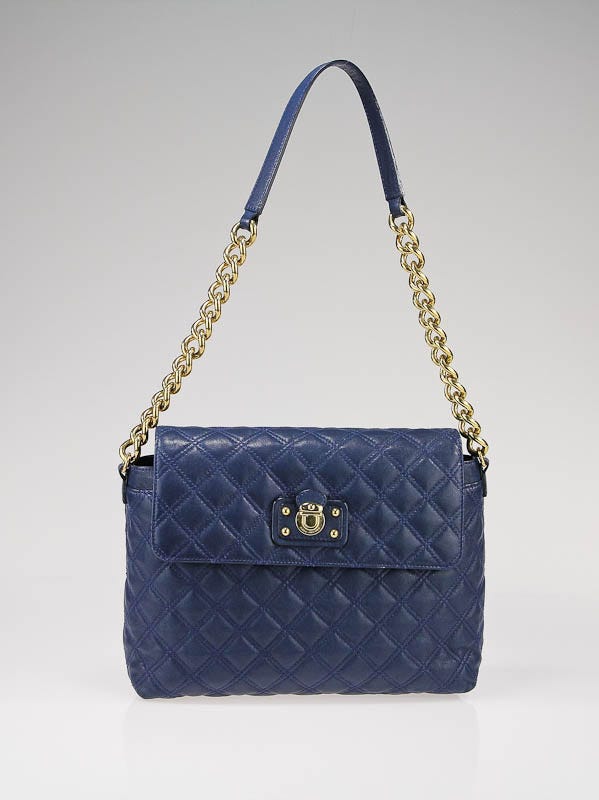 Marc Jacobs Navy Blue Quilted Leather XL Single Bag