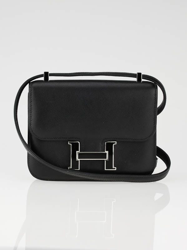 Hermes 14cm Black Leather Enamel Hardware Constance H Bag