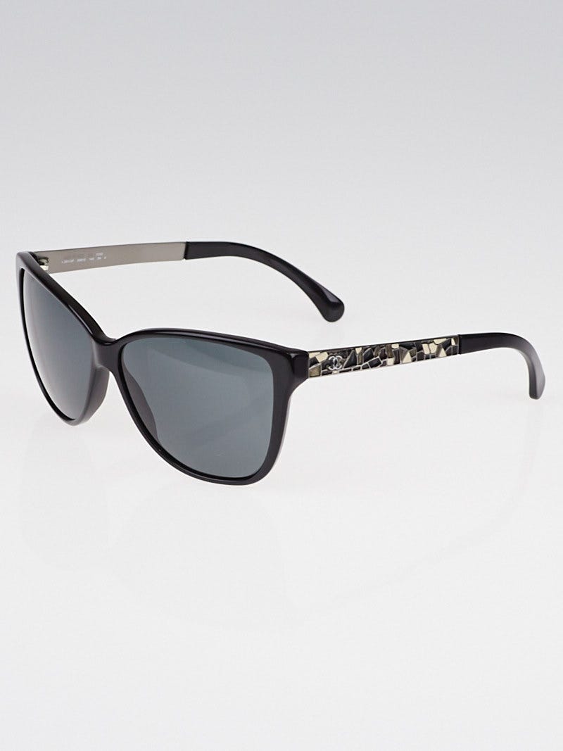 Chanel Brown Interlocking CC Logo Wayfarer Sunglasses