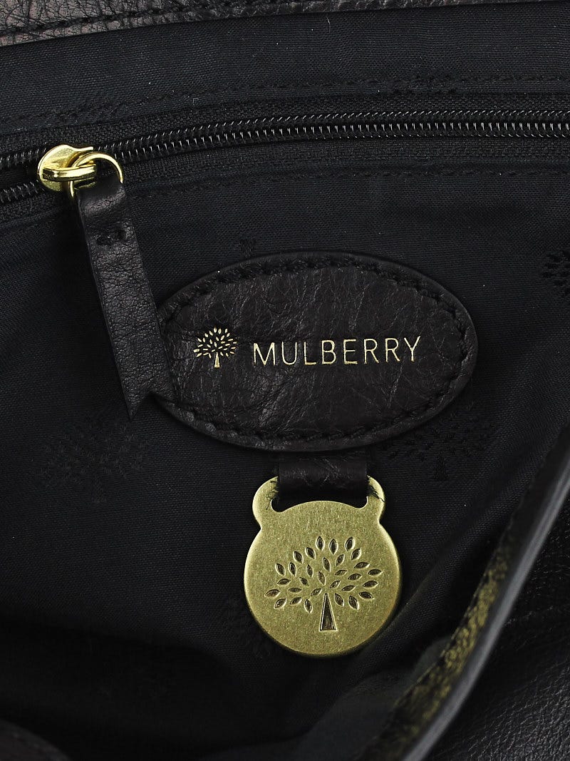 Mulberry Black Polished Buffalo Leather Mini Alexa Satchel Mulberry Black Polished Buffalo Leather Mini Alexa Satchel