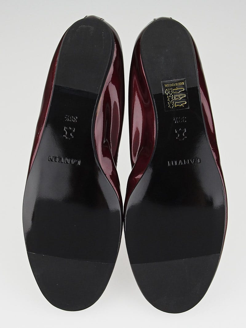 Lanvin Wine Patent Leather Ballet Flats Size 8 38.5 Yoogi s Closet