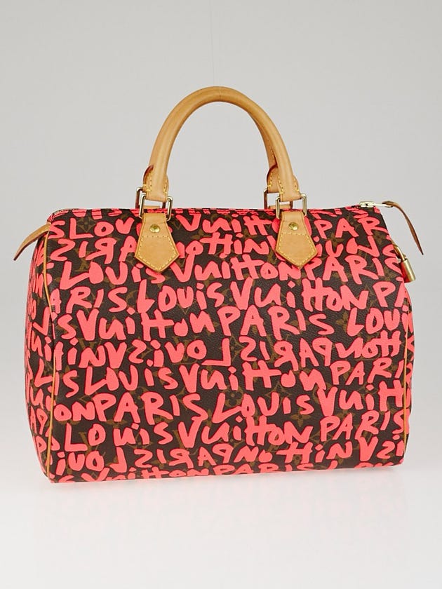 Louis Vuitton Limited Edition Fuchsia Graffiti Stephen Sprouse Speedy 30 Bag