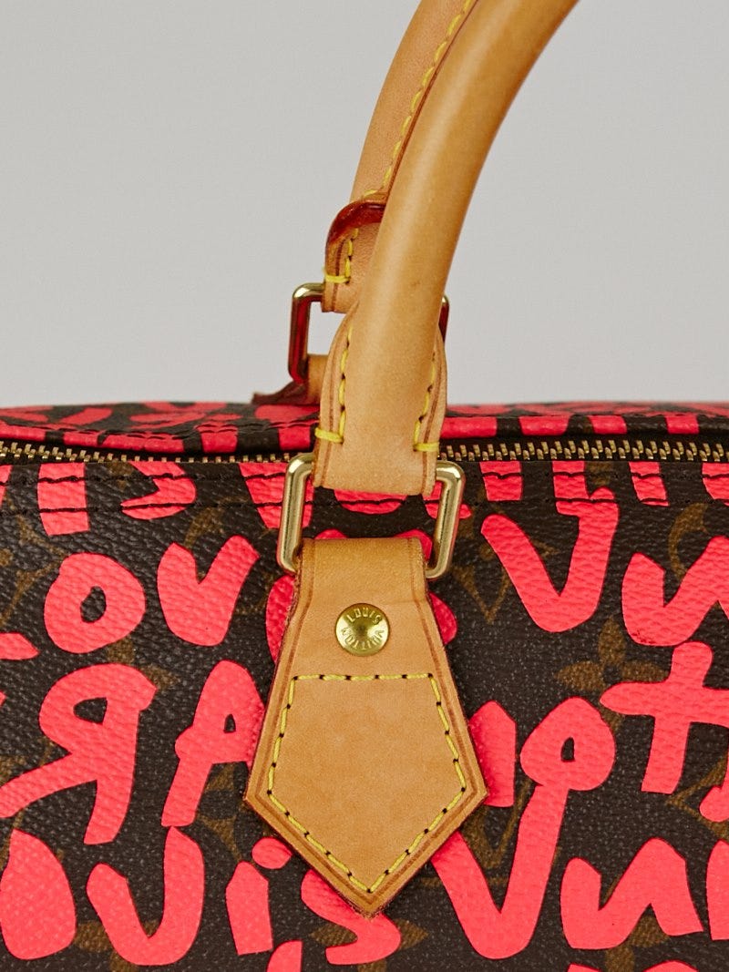 Louis Vuitton Stephen Sprouse Pink Monogram Graffiti Coated Canvas Speedy 30 Gold Hardware, 2009 (Very Good), Womens Handbag