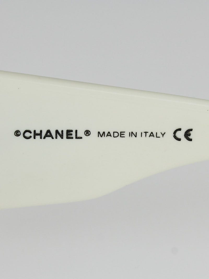Chanel White Frame Mother of Pearl CC Logo Sunglasses- 5076-H