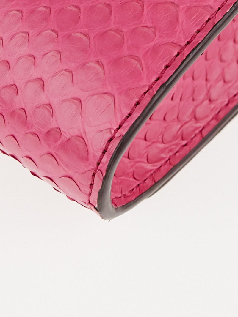 Louis Vuitton Pink Python Chain Louise Clutch Bag | Yoogi's