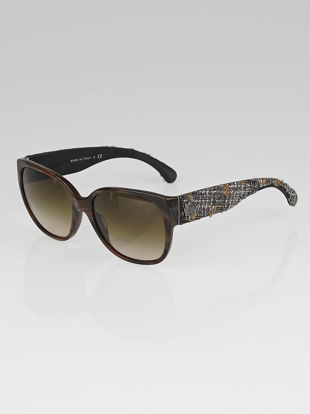 Chanel Brown Frame and Tweed Wayfarer Sunglasses - 5237