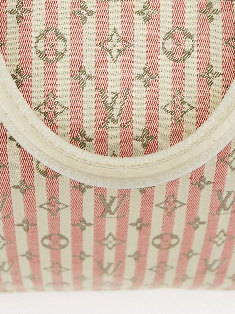 小物 Louis Louis Vuitton Pink/White Monogram Mini Lin Croisette Speedy