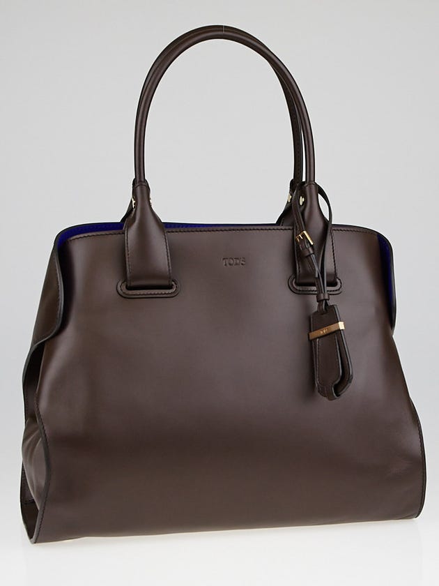 Tod's Brown Smooth Leather Medium Cape Bag