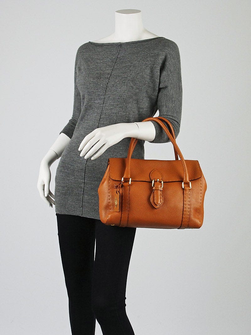 Fendi Brown Selleria Leather Medium Linda Bag - 8BR547 | Yoogi's