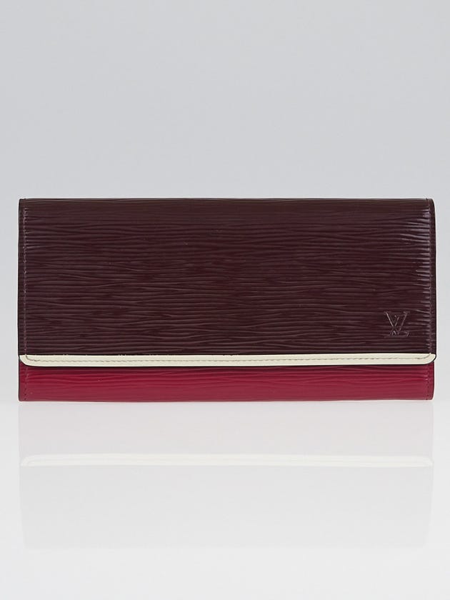 Louis Vuitton Prune/Fuchsia/Ivorie Tricolor Epi Leather Flore Wallet