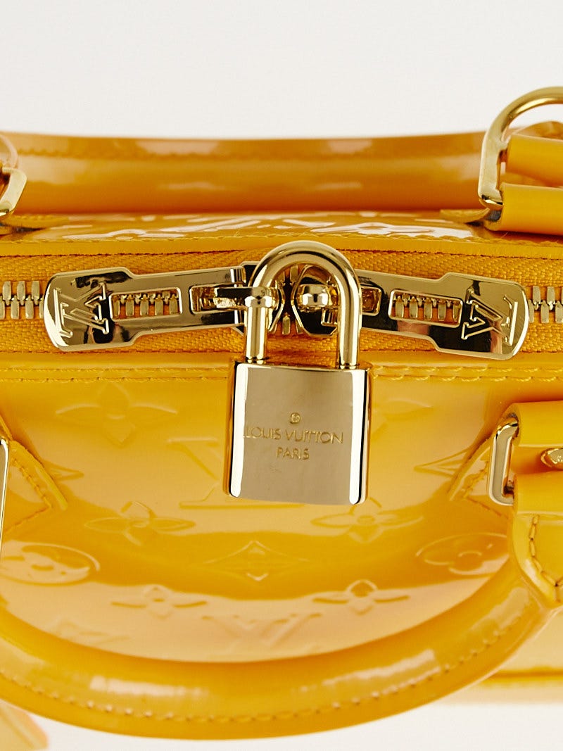 Louis Vuitton, Bags, Louis Vuitton Handbag Yellow Jaune Passion Monogram  Vernis Alma Bb M9697