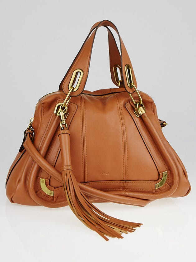 Chloe Brown Calfskin Leather Medium Paraty Bag