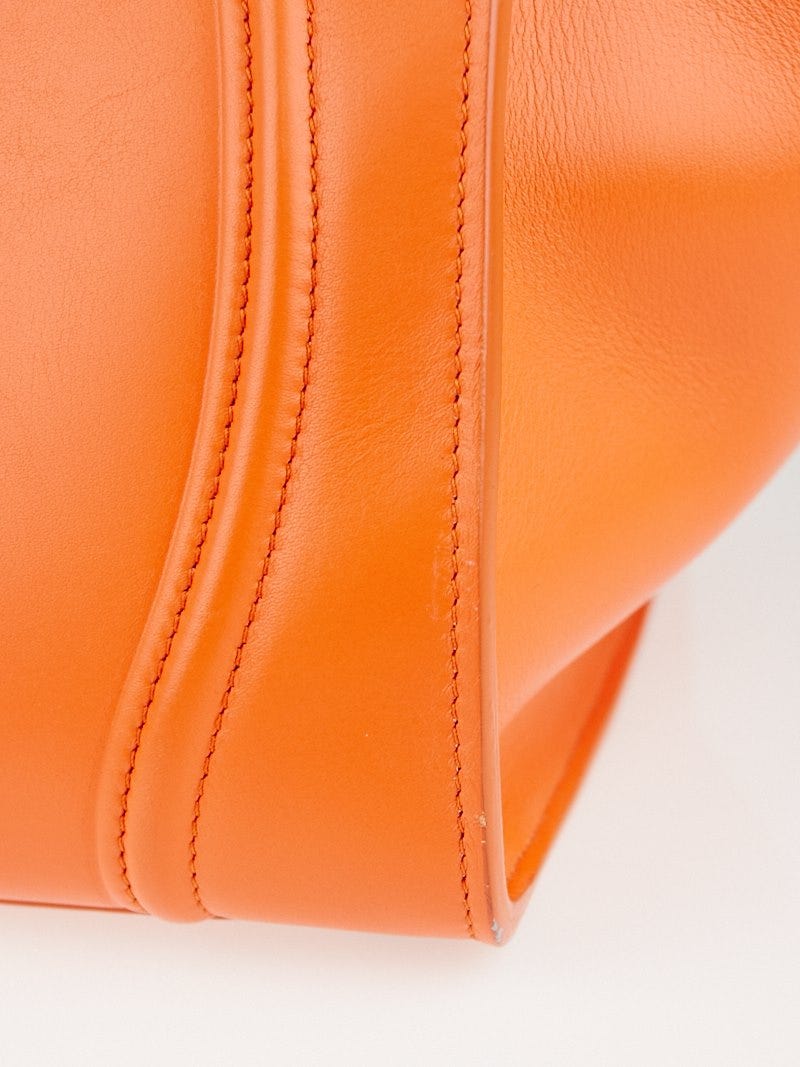 Celine Bright Orange Satinated Calfskin Leather Medium