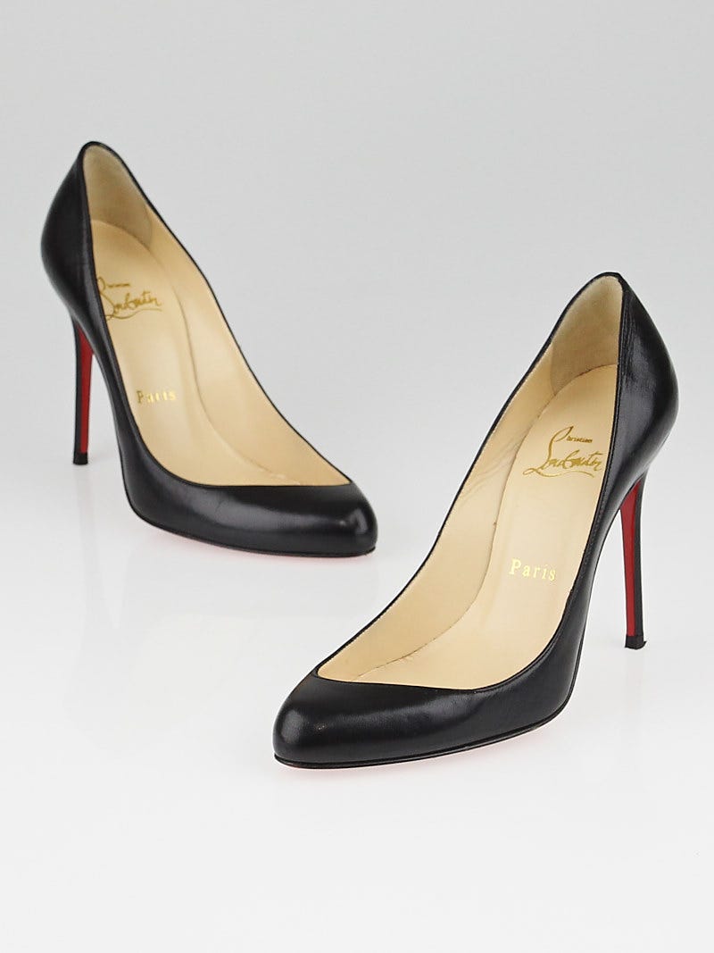 Christian Louboutin Black Leather Maudissima 100 Pumps Size 5.5 36