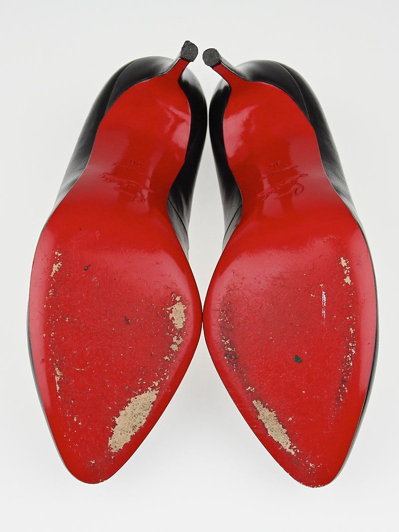 Christian Louboutin Black Leather Maudissima 100 Pumps Size