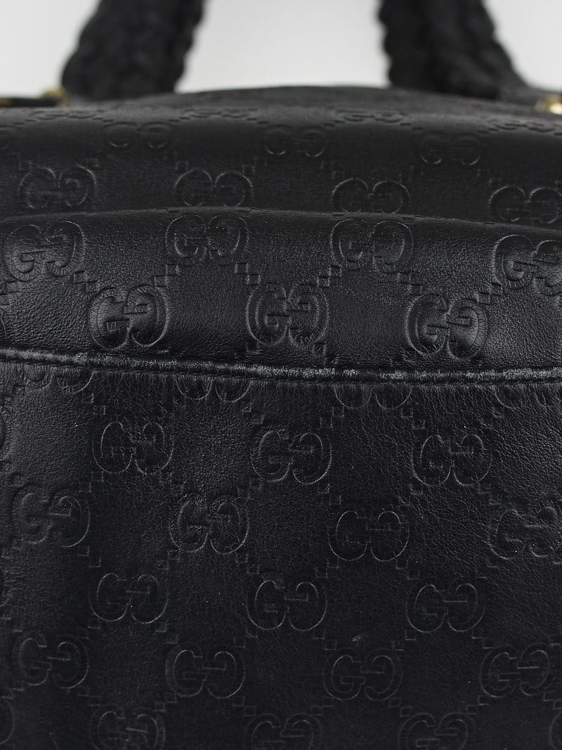 Gucci Black Guccissima Leather Medium Pelham Shoulder Bag