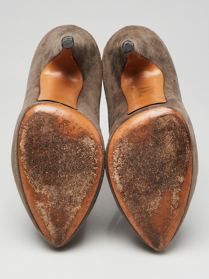 Givenchy Grey Suede Ankle Booties Size 6.5/37