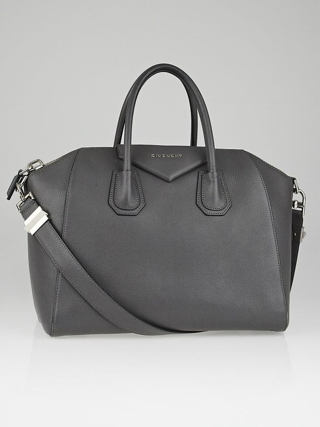 Givenchy Dark Grey Sugar Goatskin Leather Medium Antigona Bag