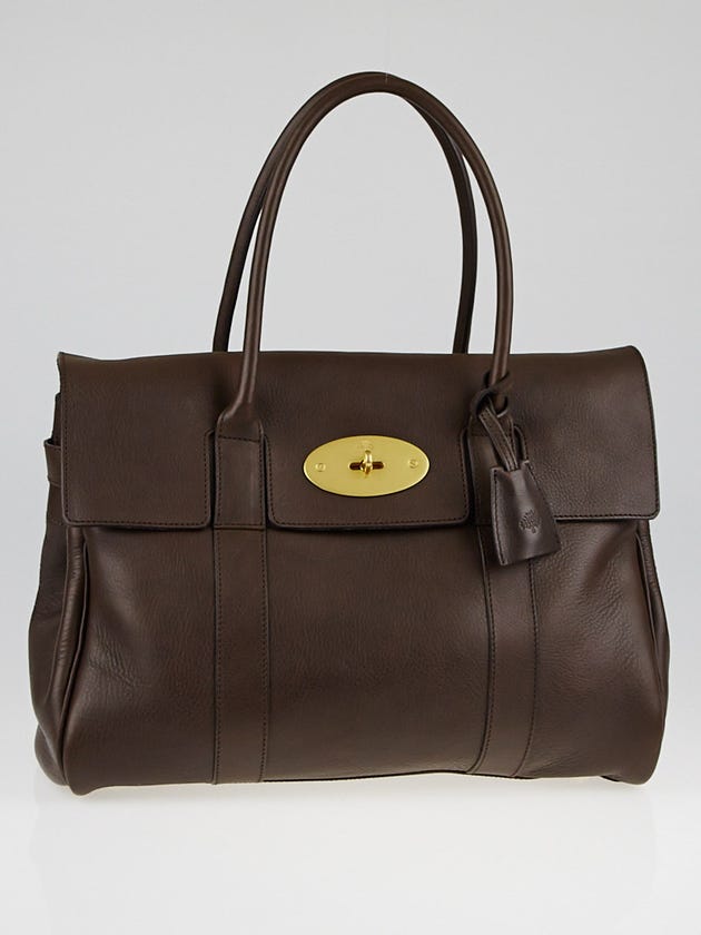 Mulberry Chocolate Brown Natural Leather Bayswater Bag