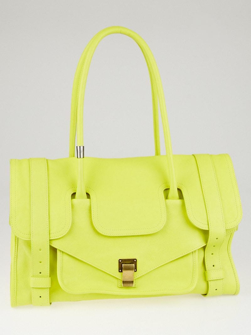 Proenza Schouler Neon Yellow Leather Small PS1 Keep All Bag