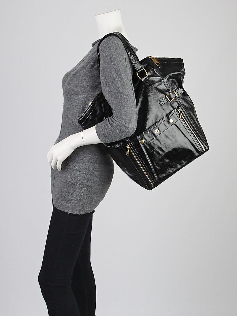 Yves Saint Laurent Grey Pebbled Leather West Hollywood Small