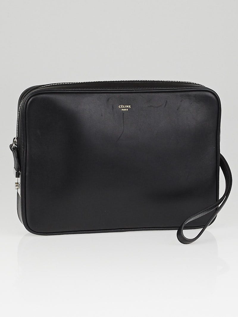 Celine Black Nappa Leather Side Lock Dragonne Clutch Bag Yoogi s Closet