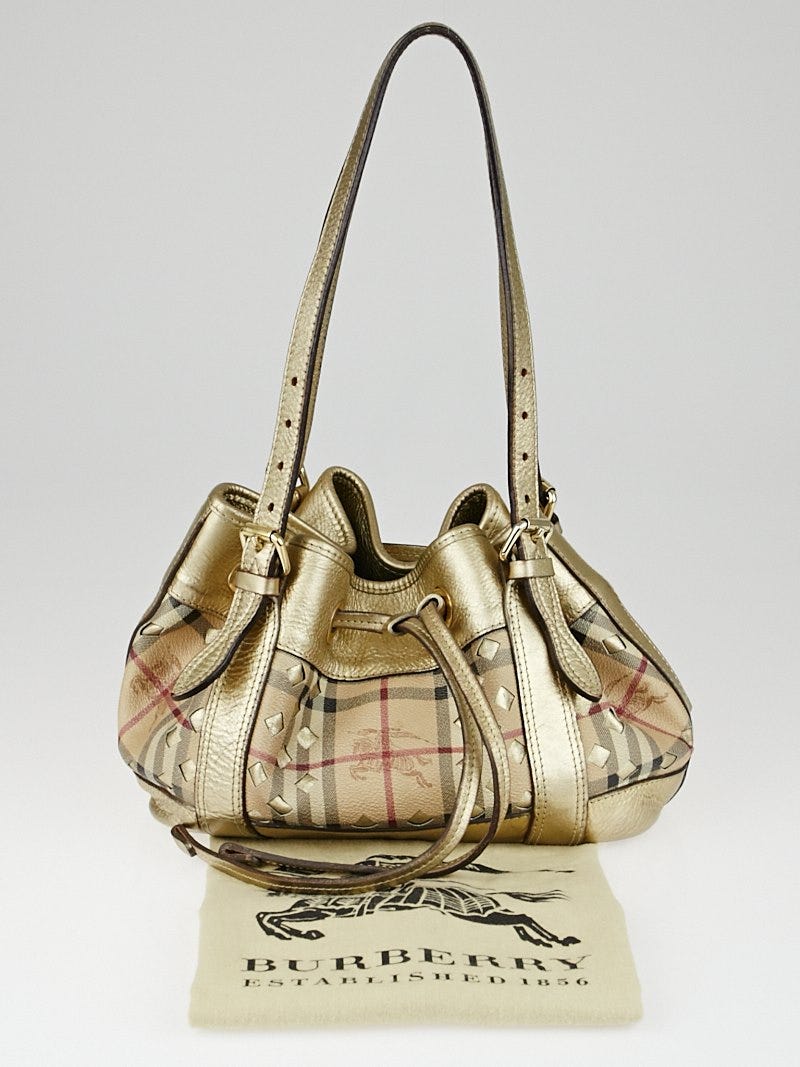 Burberry gold handbag clearance