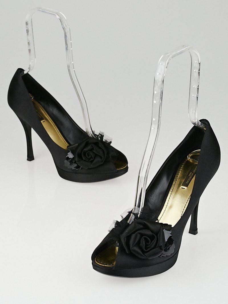 Louis Vuitton Black Satin Glamorize Me Pumps Size 9/39.5