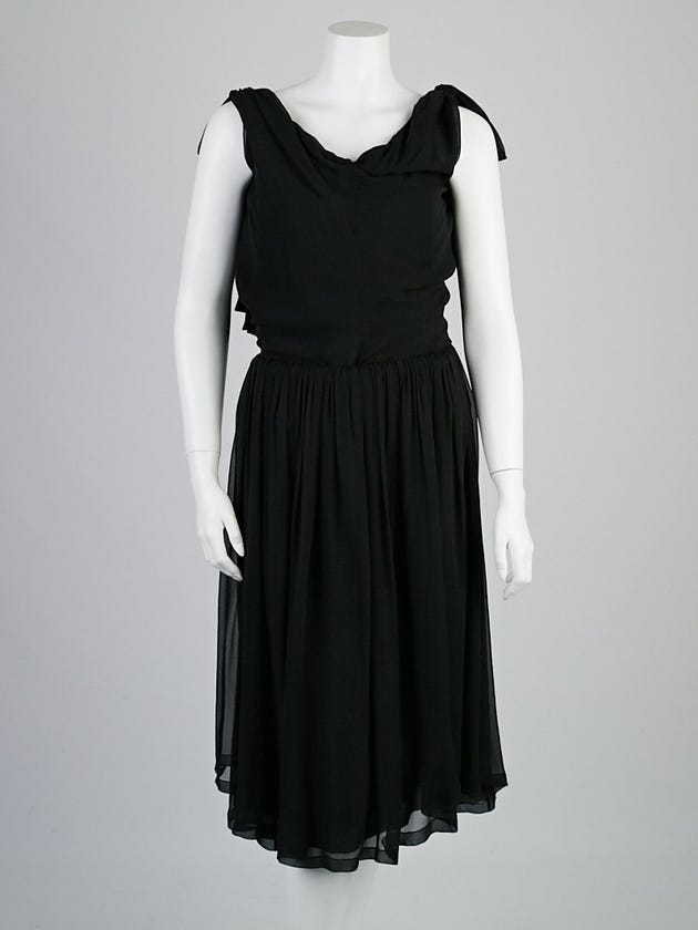 Balenciaga Black Silk Sleeveless Dress Size 8/40