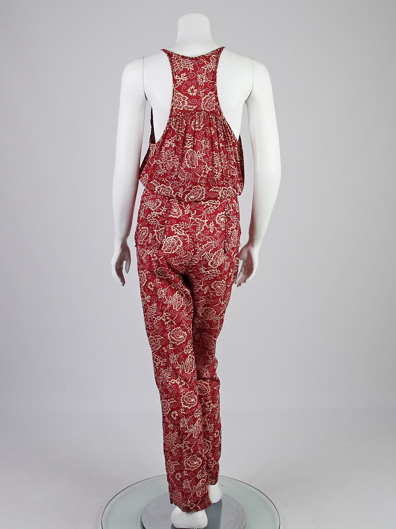 Isabel Marant Etoile Red Cotton Seth Jumpsuit Size 8/40 - Yoogi's Closet