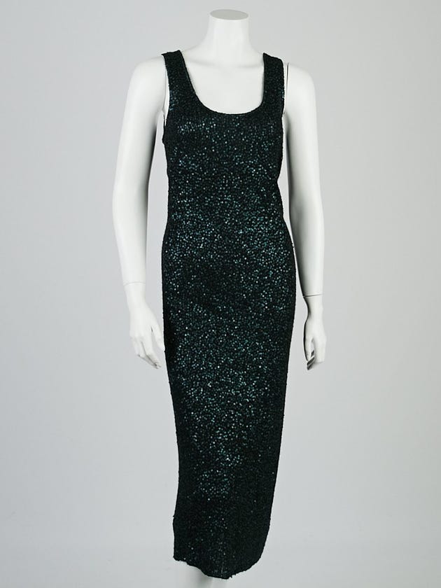 donna karan black sequin dress Black Ruched Sequin Dress by Donna Karan New York