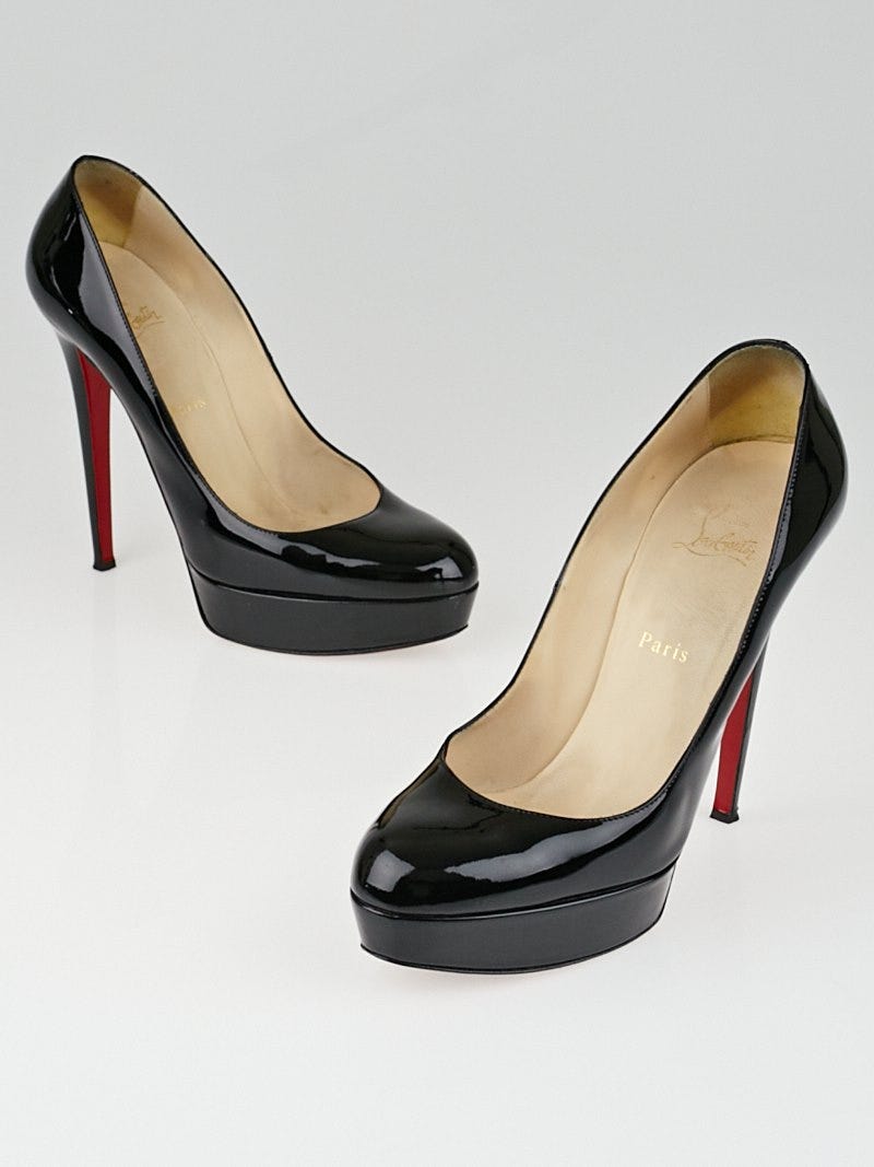 Christian Louboutin, Shoes, Christian Louboutin Bianca 4 Patent Black  Heels