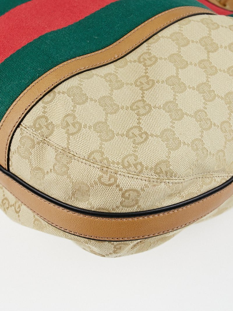 Gucci Beige GG Canvas Vintage Web Rania Drawstring Shoulder Gucci Beige GG Canvas Vintage Web Rania Drawstring Shoulder