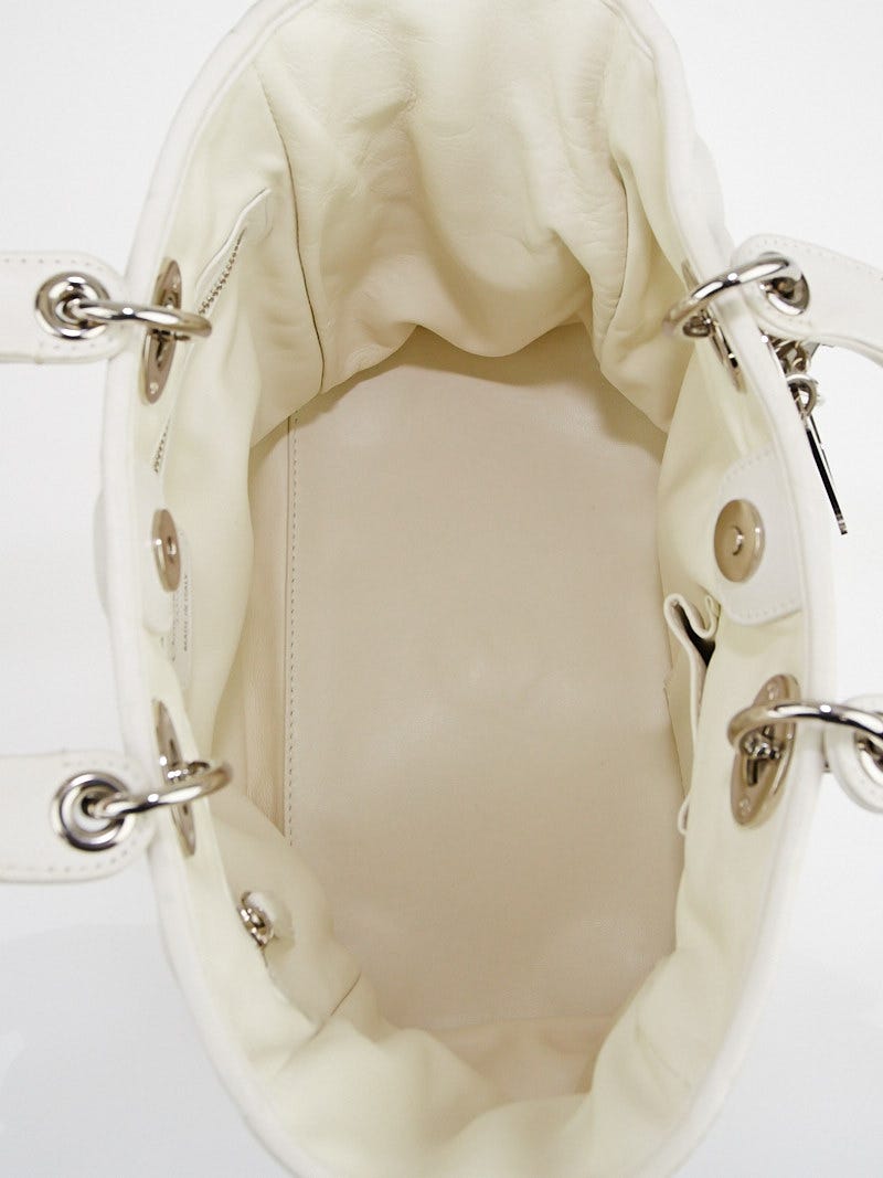Dior white sales tote bag