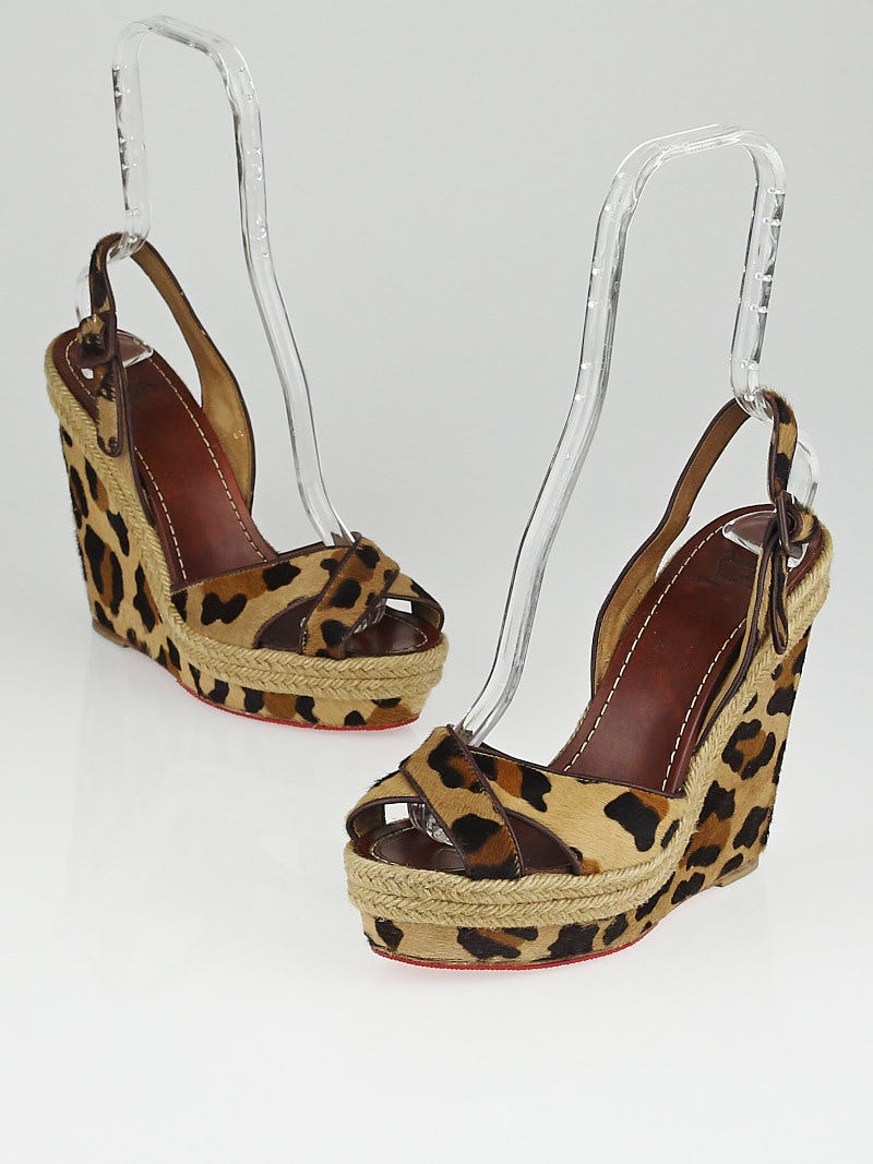 Christian louboutin sales leopard wedges