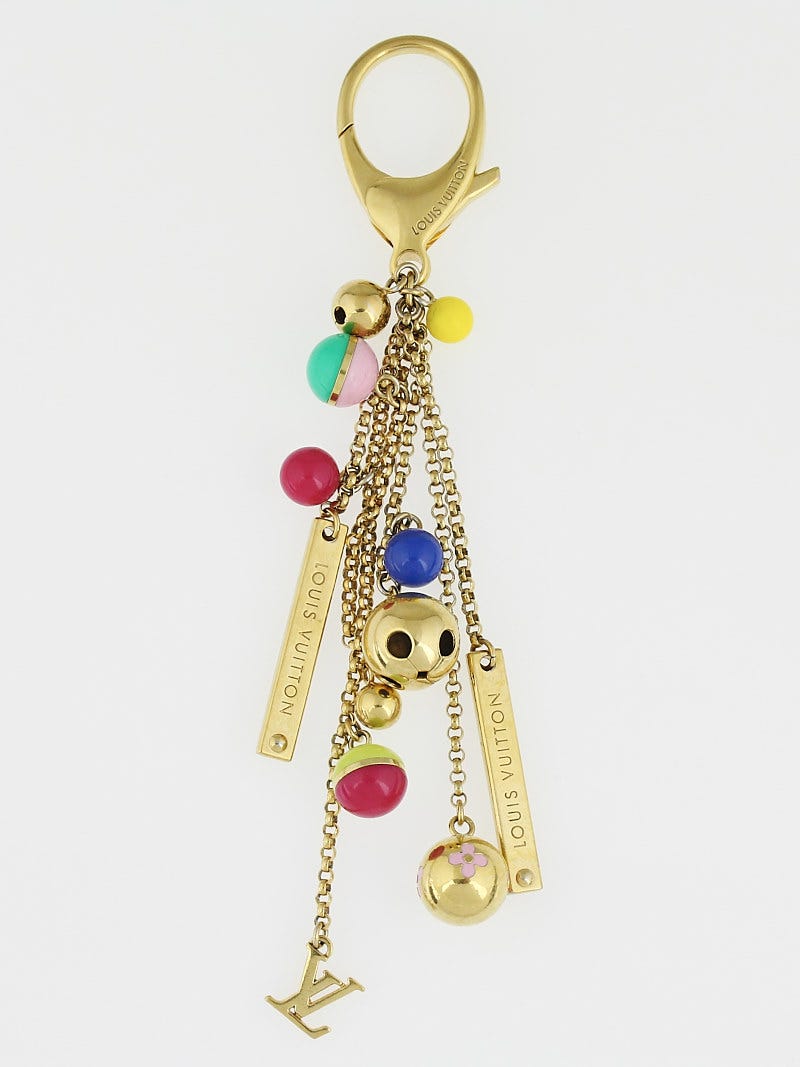Louis Vuitton Multi Color Resin Gold Tone Key Holder Chain Louis