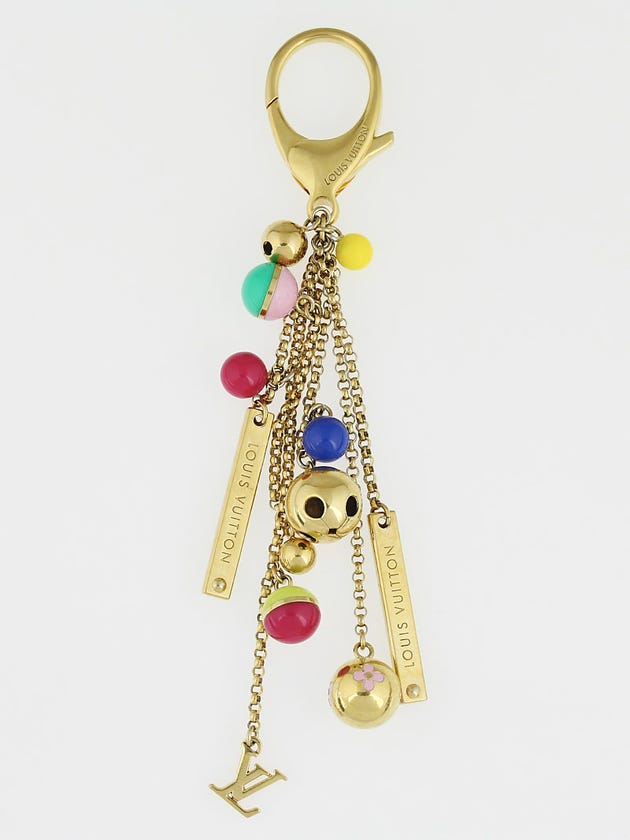 Louis Vuitton Multicolor Goldtone Chain Grelots Key Holder and Bag Charm