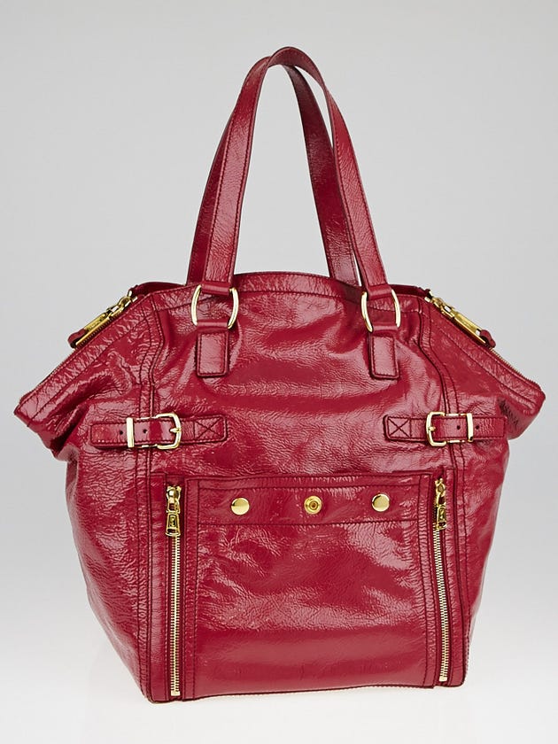 Yves Saint Laurent Raspberry Patent Leather Large Downtown Bag