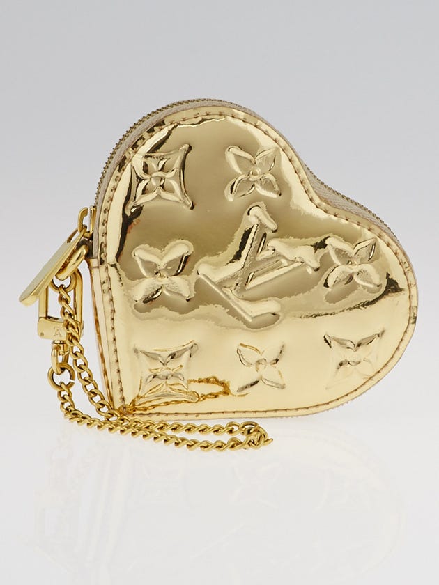 Louis Vuitton Limited Edition Gold Monogram Miroir Heart Coin Purse