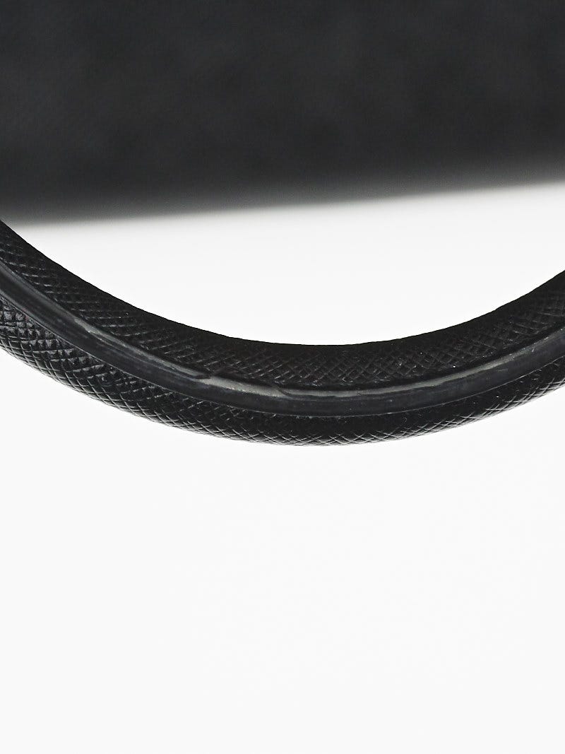 Prada Black Saffiano Lux Leather Double Zip Medium Tote Bag