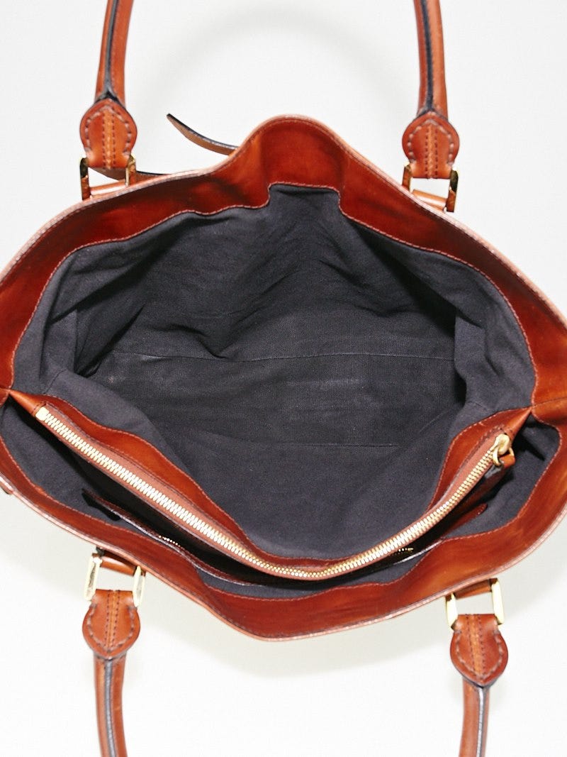 Burberry Brown Leather Bridle House Check Canvas Lynher