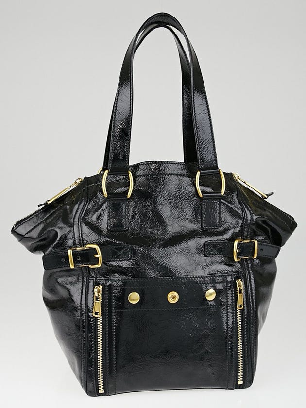 Yves Saint Laurent Black Patent Leather Small Downtown Bag