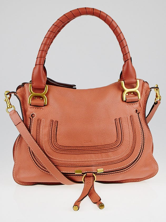 Chloe Coral Calfskin Leather Medium Marcie Satchel Bag